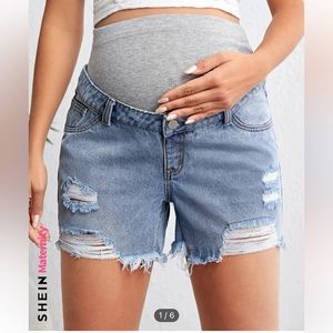 Shein maternity jean shorts